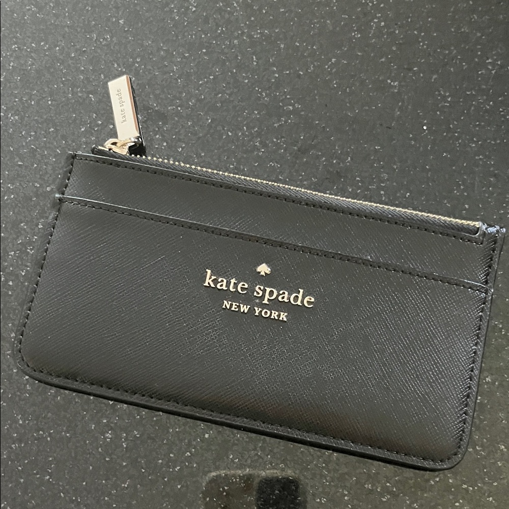 Monogrammed New York Black Leather Card Wallet
